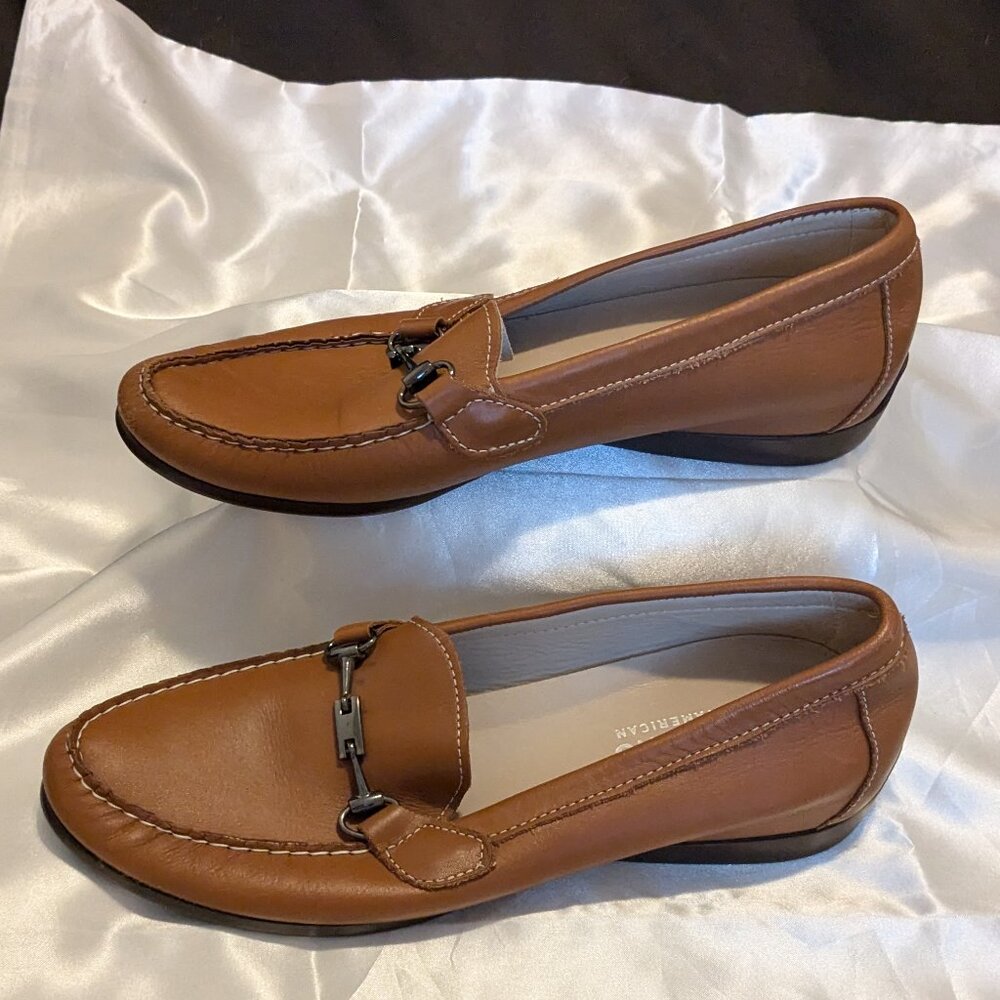 Murano American Kimi Cognac brown leather horsebit loafers size 8 - Picture 3 of 7